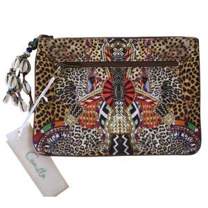CAMILLA Small Canvas Clutch NWT Birds Eye View print